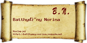 Batthyány Norina névjegykártya